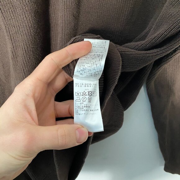 B Ming by BEAMS Heavy Long Sleeve Cotton Knit Henley Shirt Brown mens size XL - Picture 5 of 5